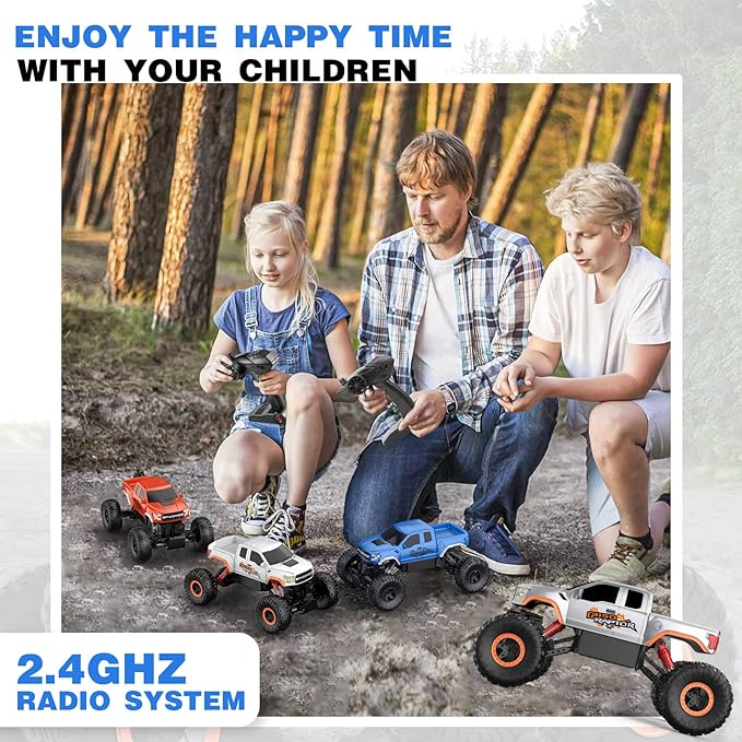 DOUBLE E Ford Raptor F150 RC Car 4WD Monster Trucks for Boys11 Inches Off Road Crawler Vehicle RC Truck Toy Gift for Boys Girls 6 7 8-12 Years-Blue