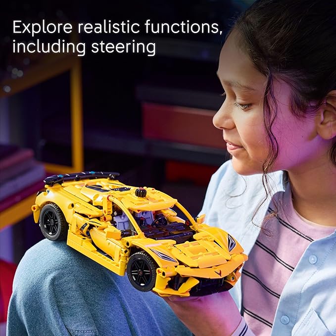 LEGO Technic Chevrolet Corvette Stingray Toy Car - Building Toy Set for Kids Boys and Girls Ages 9+ - Model Car Kit for Display - Gift Idea for Birthday - 42205