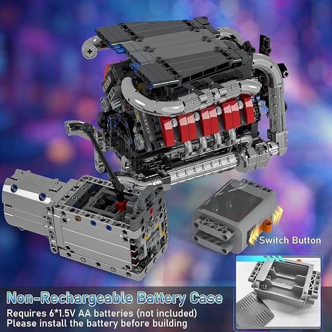 V8 Engine Building kit for Kids 8-14 Runnable Model Engine Building Sets 1169 Pcs DIY Educational STEM Engine Building Toys for Kids Science Learning Best Birthday Gifts Ideas for Boys Girls Adults