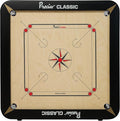 T TABAKH Precise Classic 24mm Carrom Board with Coins Striker and Powder Black 1-4 Players Ages 13 and Up
