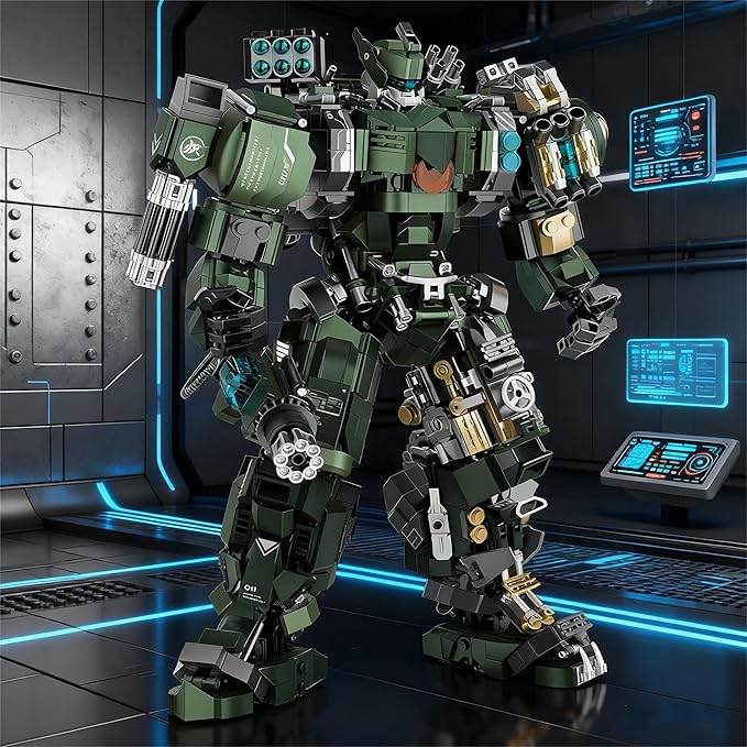 Weapon Mech Building Blocks Set for AdultsCompatible with Lego Mech Robot Model Building Kit for Boys 8-14 Toys for Teens