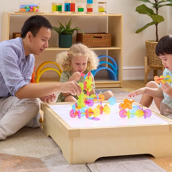 Guidecraft Interlox Discs - 96 Piece Set: Kids STEM Learning and Construction Toy Creative and Educational Building Set for Toddlers