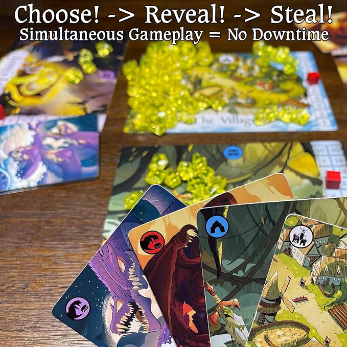 Pillage The Village! | Dragon Board Game for Adults &amp Teens | 2–6 Players | Chaotic Take-That | 20–30 Min Playtime | Fantasy Card Game | Great for Game Night &amp D&ampD Fans