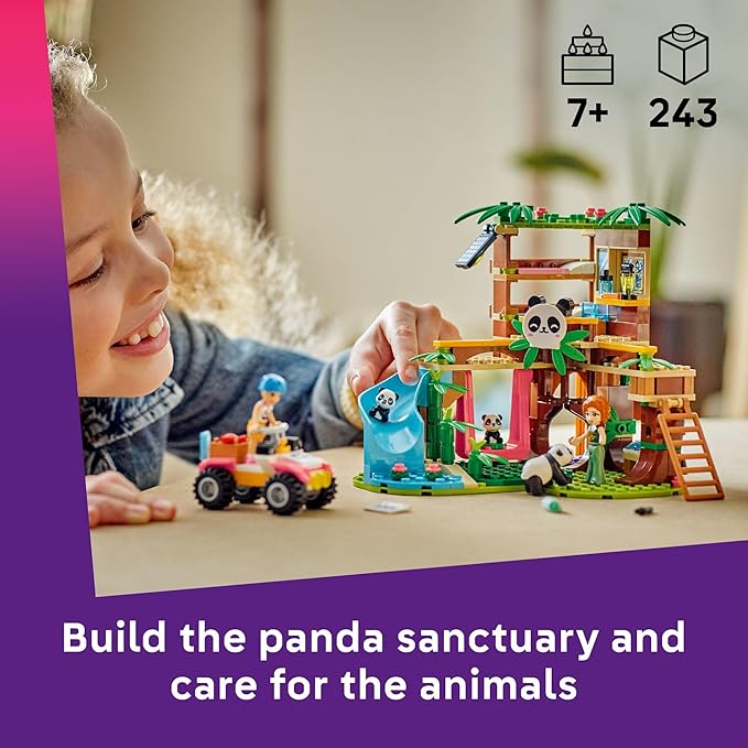 LEGO Friends Panda Sanctuary Animal Care Building Toy - Playset for Girls &amp Boys Ages 7+ - Gift Idea for Birthdays - W/ 2 Minifigures &amp Panda Toys - 42648