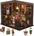 Book Nooks for Adults DIY Miniature Dollhouse Book Nook Kit Model Kits Craft Kits for Adults 3D Wooden Puzzle Book Nook Craft Bookshelf Decor Adult Craft Kits Gift with Led Light