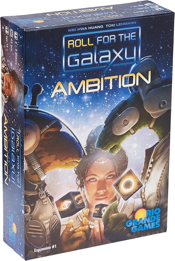 Rio Grande Games Roll for The Galaxy: Ambition Expansion - Strategy Board Game with Customizable Tank