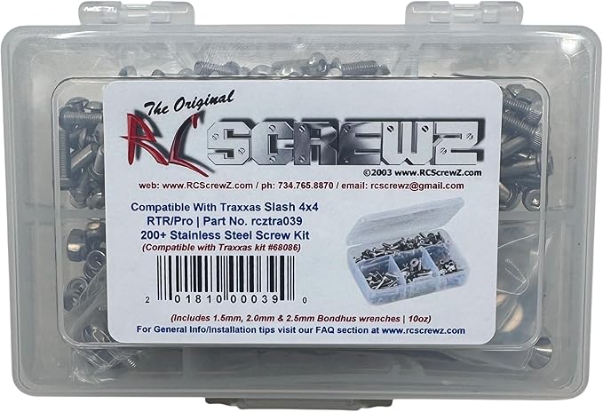 TRA039 - Compatible with Traxxas Slash 4x4 Stainless Steel Screw Kit