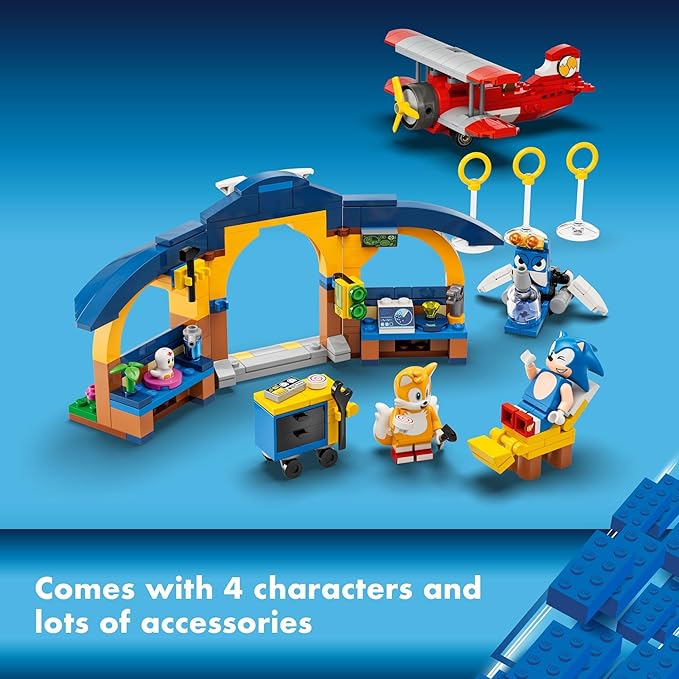 LEGO Sonic The Hedgehog Tails’ Workshop and Tornado Plane 76991 Building Toy Set Airplane Toy with 4 Sonic Figures and Accessories for Creative Role Play Gift for 6 Year Olds who Love Gaming
