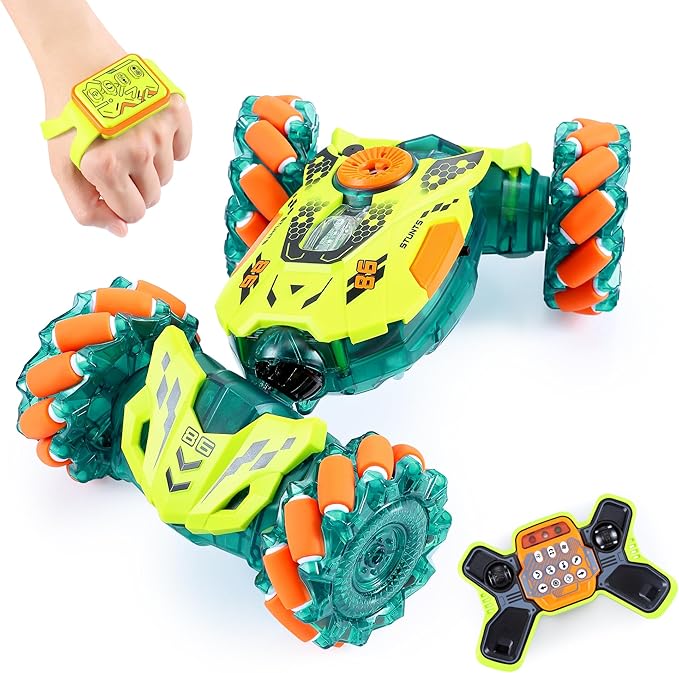 A ALPHA Gesture Remote Control Car RC Stunt Car with 360° Flips 2.4GHz 4WD Remote Control Toy with Lights Music Birthday Xmas Gift for Boys 5 6 7 8-12 Year Old