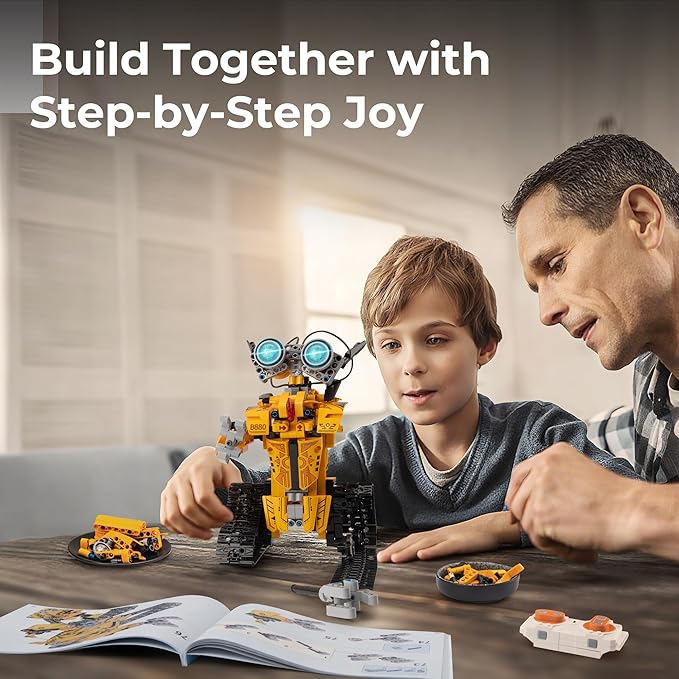 Sillbird Robot Building Kit with Remote Control STEM Gifts for Boys Age 8-12 Technic Buildable Coding Robotic Set Birthday Toys for Kids Teens (468 Pieces)