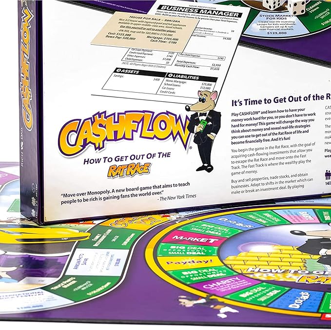 Rich Dad Cashflow How to Get Out of The Rat Race Board Game Set Adult &amp Kid Version - Fun and Educational Financial Literacy Learning Games for Boys Girls and Family