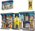 Reobrix Medieval Architecture Book Nook Building Set with Lights European Century Street View Bookshelf Insert Decor Bookshelf Diorama Building Blocks Kit DIY Miniature House Model Kit