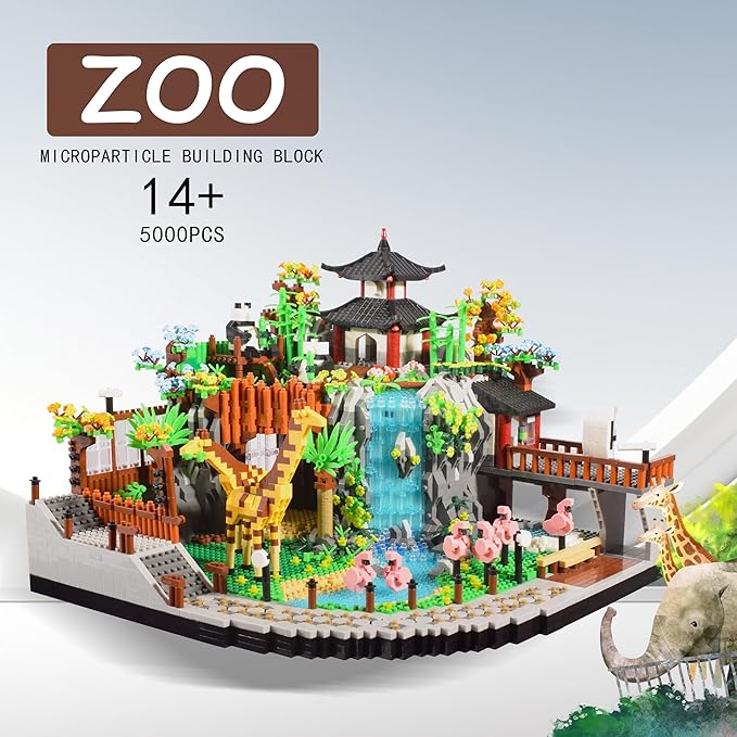 Zoo Micro Building Blocks Set 5000PCS for Adults or Teens Ages of 14+ Animals Park DIY Modle Kit in Living Room or Office Decorative Items Collection Model for Lovers
