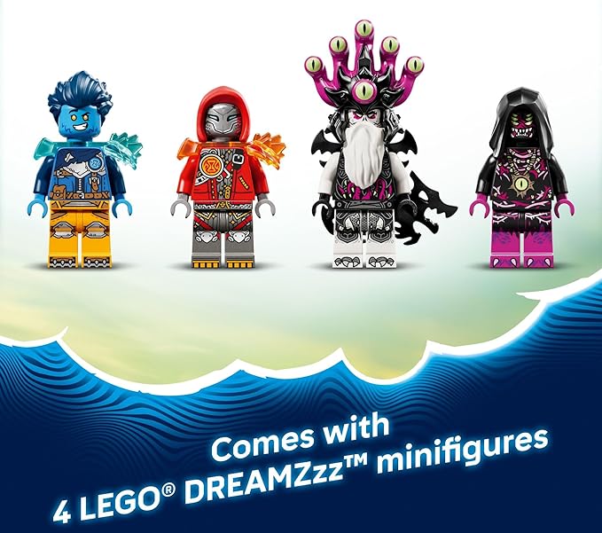 LEGO DREAMZzz Dino Jet Dinosaur Building Toy for Boys &amp Girls - Pretend Play Set for Kids Ages 9+ W/2 Build Options - Includes 4 Minifigures - Gift Idea for Birthdays - 71514