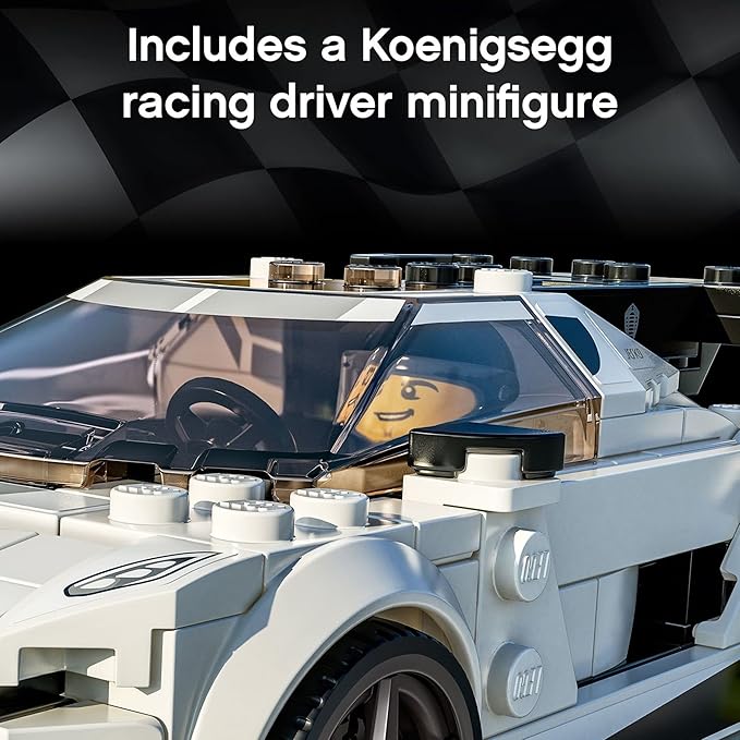 LEGO Speed Champions Koenigsegg Jesko 76900 Racing Sports Car Toy with Driver Minifigure Racer Model Set for Kids