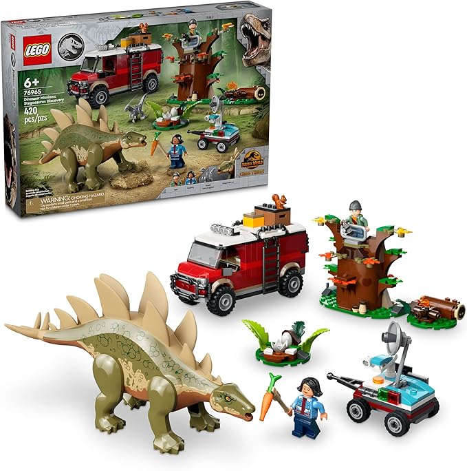 LEGO Jurassic World Dinosaur Missions: Stegosaurus Discovery Building Set - Dinosaur Toys Pretend Play Set with 2 Minifigures for Boys &amp Girls Ages 6+ - Gift Ideas for Kids - 76965