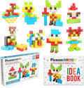 PicassoTiles 102pcs Pixel Magnetic Puzzle Cube 1” Pixel Mix &amp Match Toys with Ideabook STEM Education Learning Building Block Magnets Construction ToySet Stacking Creative Kit for Kids Age 3+ PMC1