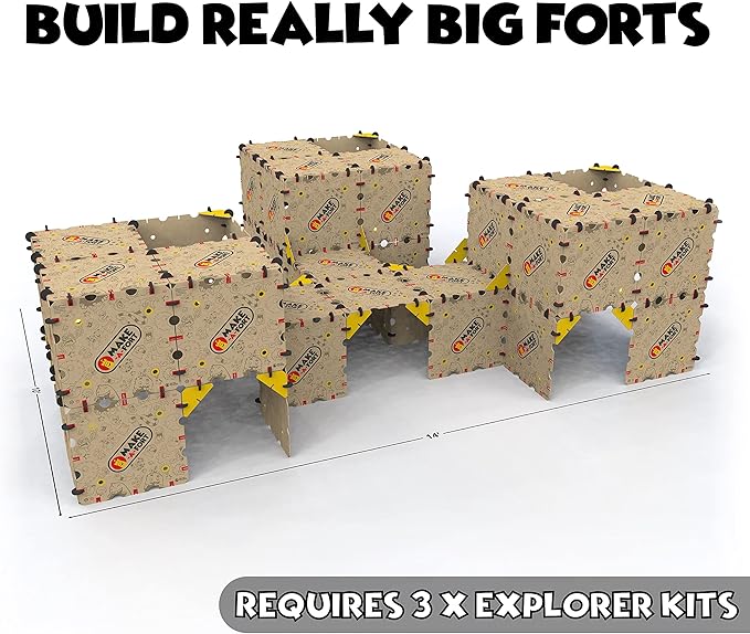 Make-A-Fort Explorer Kit - Build Really Big Forts for Kids - Endless Play for Ages 4 and Up - Build Incredible Forts Mazes Tunnels and More - Durable Reusable and Made in USA