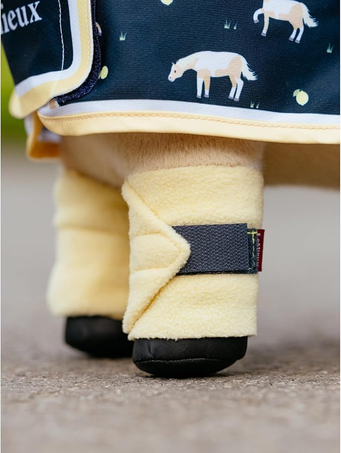 LeMieux Toy Pony Bandages for Toy Pony - Fleece - Simple Fastening - Suitable for Ages 3 Years + - Lemon Yellow
