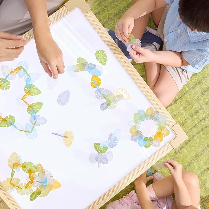 Guidecraft Interlox Leaves - 96 Piece Set: Construction Toy - Creativity and Educational Building Toys for Children