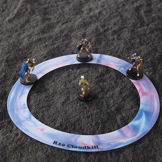 Upgrade AOE Spell Effects Templates for D&ampD 5E - Set of 30 PVC Area of Effect Damage Markers for Tabletop Dungeons and Dragons Pathfinder Warhammer RPG Gaming Accessories