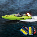 UDI021 Brushless Hobby Remote Control Speed Boat 2.4G 35-40km/h RC Racing Watercraft Submarine with LED ights for Adults 14y+ Favor 2Batteries