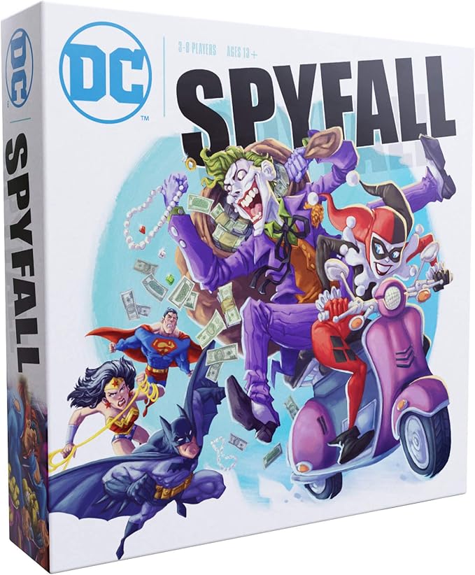 DC Spyfall - The Perfect Party Game - Find The Joker Before Time Runs Out - for 3 to 8 Players - Board Games for Teens and Adults - Featuring Batman Superman Wonder Woman and More - Ages 13+