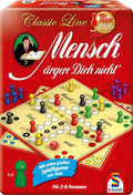 Schmidt Spiele 49439 Mensch ärgere Dich Nicht in der Metalldose Classic Line with Extra Large Wooden Toy Figures