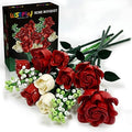 WISEPLAY Rose Bouquet Flower Building Set – 697 PCS for Women DIY Red &amp White Rose Flower Building Blocks Creative for Adults &amp Teens