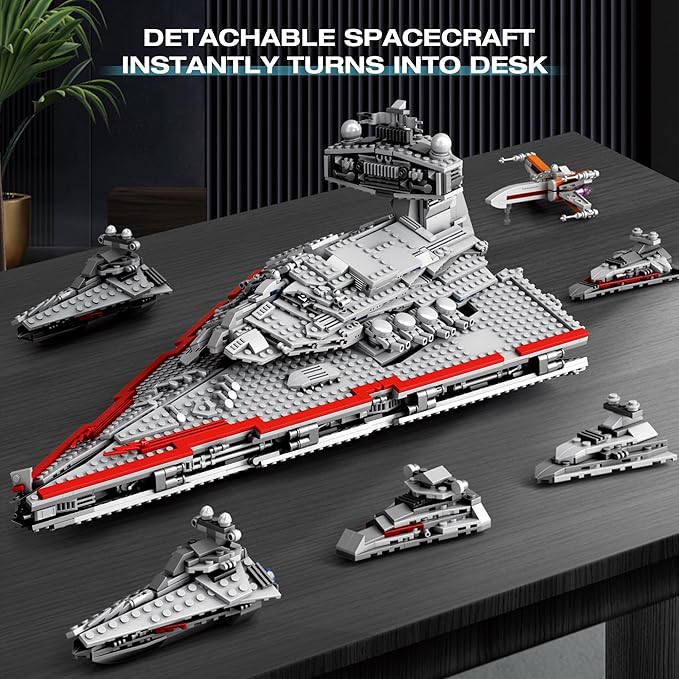 Star Art Drawings Building Set – Aesthetic Model Decoration Super Galactic Spaceship to Build – Room Decor Gift for Adults (5964 Pcs)