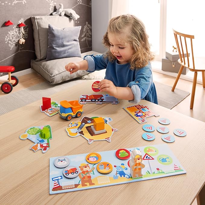HABA My Very First Games Building Site A Cooperative Learning Kids Game Toddler Learning Activities &amp Games for 2+ Year Olds with Included Toy Truck