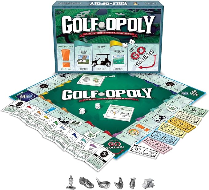 Outset Media Golf-Opoly Board Game - A Property Trading Game for People Who Would Rather Be Golfing! - for 2 to 6 Players Ages 8 and up