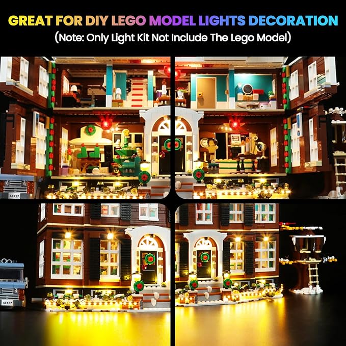 Upgraded Led Light Kit for Lego Ideas Home Alone Building Set Compatible with Lego 21330 Gift Idea for Millennials (Model Not Included)