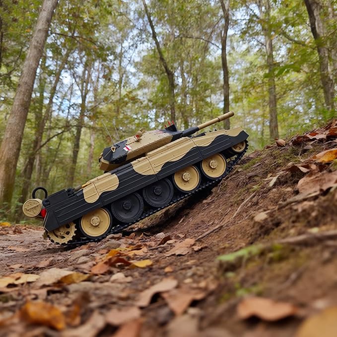 Crusader Mk VI Remote Control Tank 1/16 GB Tank War RC Military Vehicle Simulation Smoke Barrel Lifting/Barrel Expansion/Turret Rotation 360 Degrees/Dual Flow Gearbox/NOT Shooting Camouflage