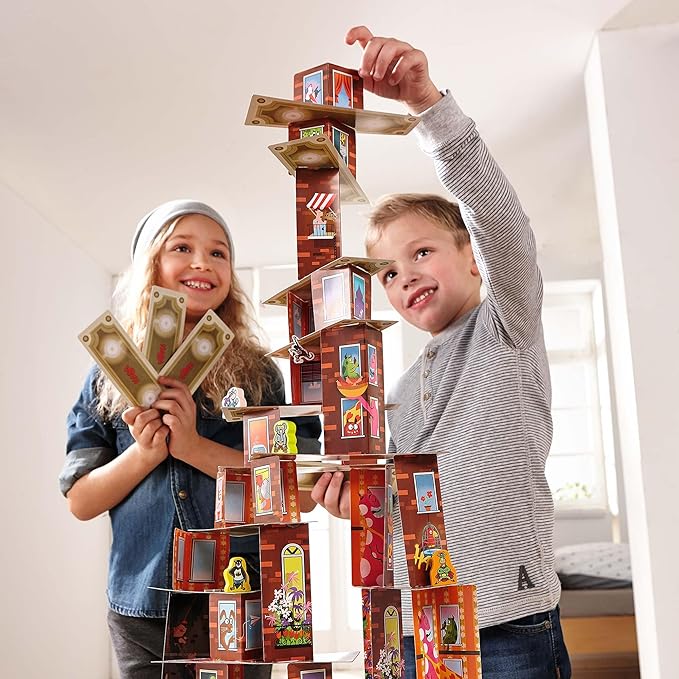 HABA Rhino Hero Super Battle - Exciting 3D Stacking Board Game for Kids &amp Adults Fun Family Games Stacking Card Games for Kids Made in Germany