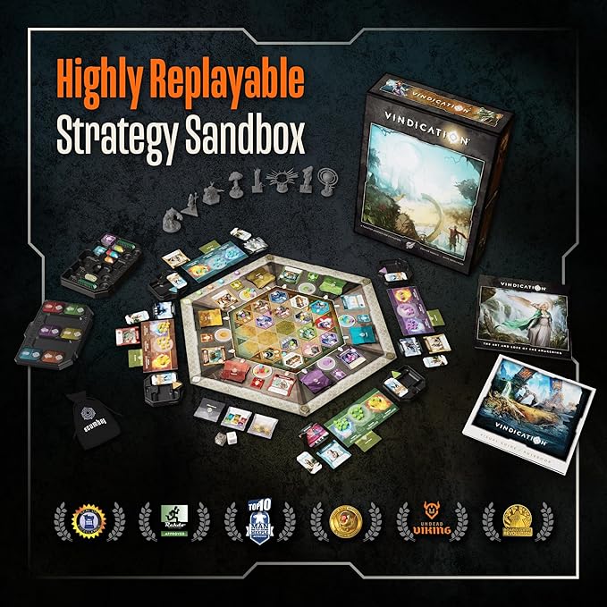 Orange Nebula Vindication Board Game - Heroic Attributes Modular Map &amp Strategic Competitive Play (New Edition)