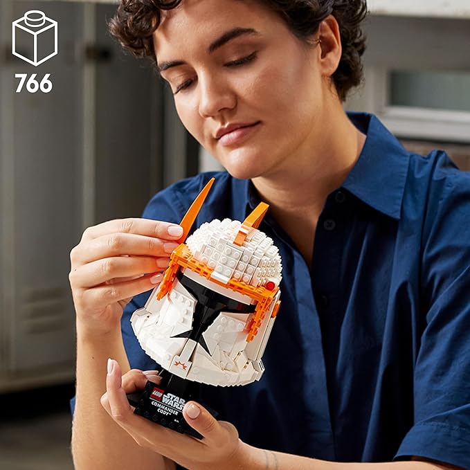 LEGO Star Wars Clone Commander Cody Helmet 75350 Collectible Building Set - Featuring Authentic Details Office Decor Display Model for Adults The Clone Wars Collection Memorabilia and Gift Idea