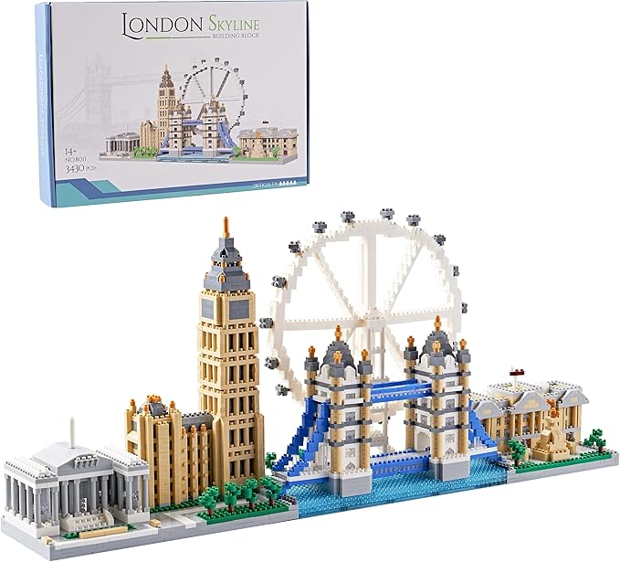 New Architecture London Skyline Building Set - Fun &amp Satisfying Model Kit with 3430pcs - Gift for Adults 14+ - Micro Mini Blocks