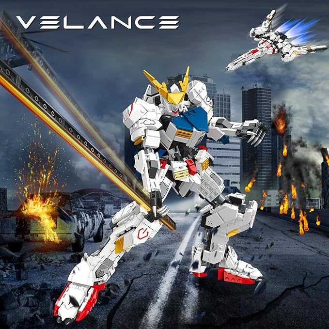 Velance Mech Robot Transforming Building Blocks Set Warrior City Mech &amp Fighter Jet Building Toy Kit Mecha Robot Building Block Model for Kids &amp Adults Birthday Valentine's Day Gift(952 Pc