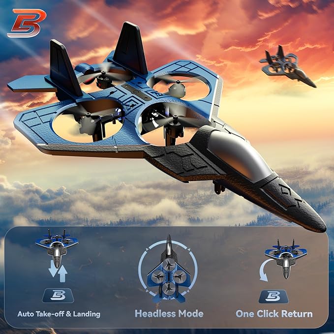 BEZGAR RC Plane丨Mini Drone Remote Control Airplane for Adults &amp Kids 360° Flip Fighter Jet Toys Foam F22 Raptor Stunt Planes with 2 Batterys Airplane Toy Gifts