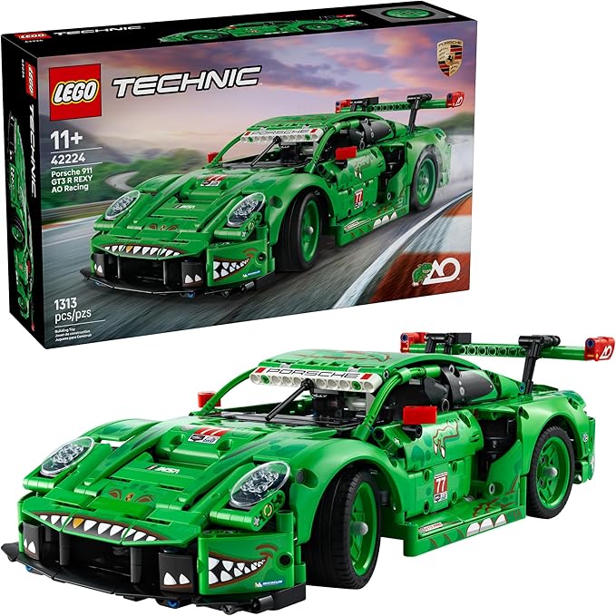 LEGO Technic Porsche 911 GT3 R Rexy AO Racing Car Building Toy for Boys &amp Girls - Car Toy W/Realistic Steering &amp 6-Cylinder Engine for Kids &amp Auto Fans Ages 11+ - Gift Idea for Birthdays