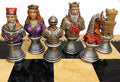 Medieval Times Crusades RED &amp Green Busts Set of Chess Men Pieces Hand Painted - NO Board