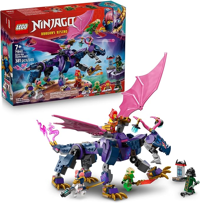 LEGO NINJAGO Rontu The Master Dragon Building Toy - Dragons Rising Model Building Kit for Boys &amp Girls Ages 7+ - Kids Toy W/ 4 Ninja Minifigures &amp Dragon Figurine - Gift Idea for Birthdays -