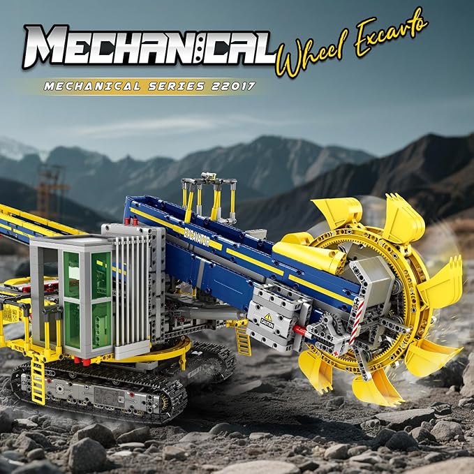Reobrix Bucket Wheel Excavator Building Blocks Set 22017 Remote Control Construction Vehicle Model Kit for Adult RC Technic Engineering Car Toys Gifts for Boys and Girls 14+ (3970 PCS)