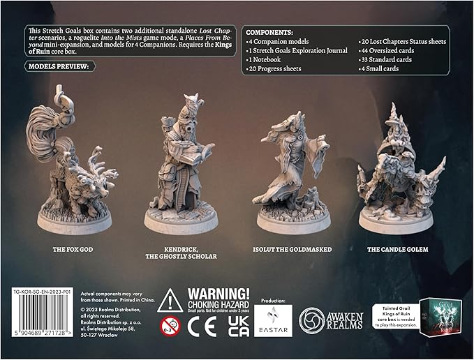 Awaken Realms Tainted Grail: Kings of Ruin Board Game Stretch Goals Expansion - Unlock Additional Adventures and Enhancements! Ages 14+ 1-4 Players 2-3 Hour Playtime Made by Awaken Realms