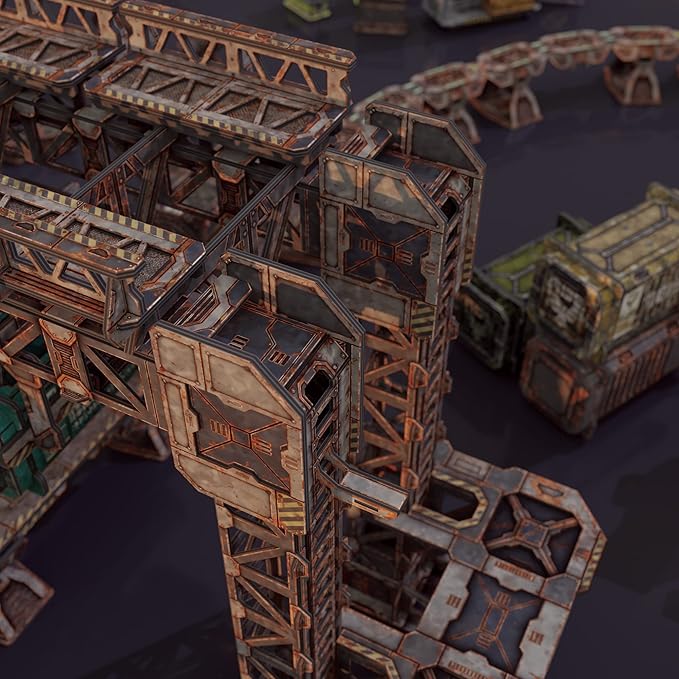 TinkerTurf Sci-Fi Terrain: MagLev Depot v2 Abandoned Theme Sturdy Affordable Great-Looking Full-Color Terrain Quick and Easy to Assemble Virtually Limitless Setups