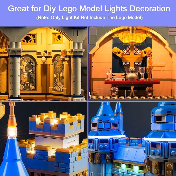 Upgraded Light Kit Compatible with Lego 43222 Castle Building Lighting Kit Lights Decoration Compatible with Lego 43222 (Model Not Included)