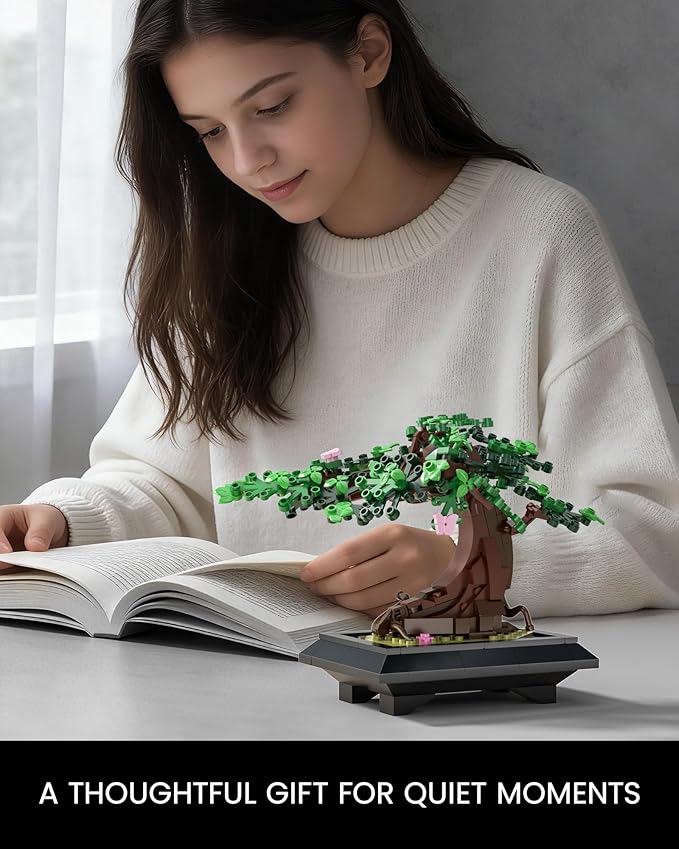 Bonsai Tree Building Sets - 4 in 1 Four Seasons Bonsai DIY Building Blocks Toy Artificial Bonsai Tree Plants for Home Decor Table Desk Office - Christmas Day Gift for Kids and Adults