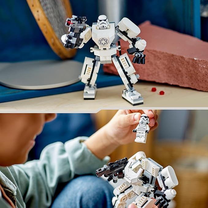 Lego 75370 Star Wars The Stormtrooper Robot Buildable Figure Model with Articulated Parts Minifigure and Blaster Tenon Launcher Toy for Kids Boys and Girls from 6 Years Old