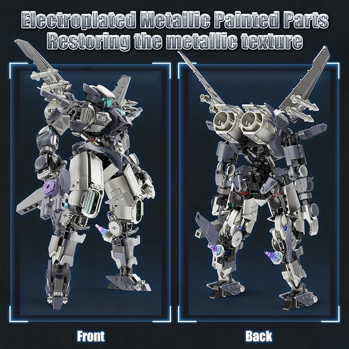 HIGH GODO J35 Mech Robot Transforming Building Blocks Set for Adults Combat Warrior Justice Hero Soldier Mech Model Building Kit Cool Creative Robots Toys Gift for Teens 14+ 700+ Pieces